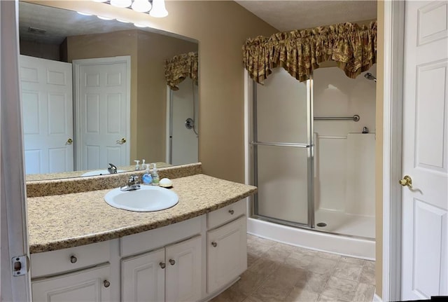 964 Village View Cir, Loganville, GA 30052 - bathroom with vanity and a shower stall