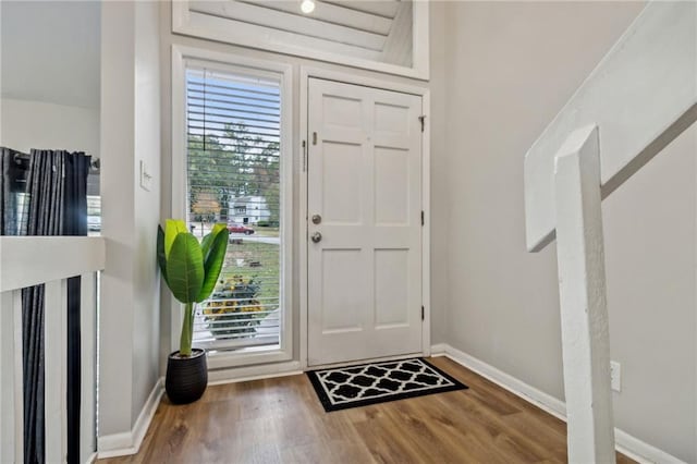 entrance foyer with wood-type flooring