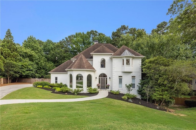 510 Northland Ridge Ct, Sandy Springs, GA 30342 - view of front of home featuring stucco siding, a chimney, and concrete driveway