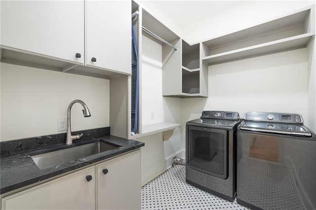 510 Northland Ridge Ct, Sandy Springs, GA 30342 - laundry room featuring light floors, washing machine and clothes dryer, and cabinet space