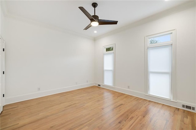 510 Northland Ridge Ct, Sandy Springs, GA 30342 - unfurnished room with healthy amount of natural light, crown molding, light wood-style floors, ceiling fan, and recessed lighting