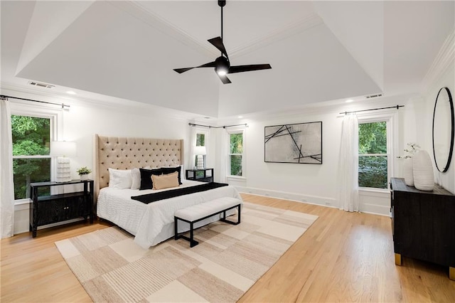 510 Northland Ridge Ct, Sandy Springs, GA 30342 - bedroom featuring ornamental molding, light wood-style flooring, and ceiling fan