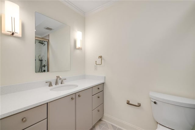 510 Northland Ridge Ct, Sandy Springs, GA 30342 - full bath featuring vanity, ornamental molding, and an enclosed shower