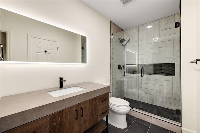 510 Northland Ridge Ct, Sandy Springs, GA 30342 - full bathroom with vanity, a stall shower, and tile patterned flooring