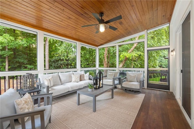 510 Northland Ridge Ct, Sandy Springs, GA 30342 - sunroom with an outdoor living space, a ceiling fan, healthy amount of natural light, and lofted ceiling
