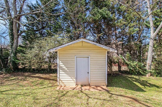 view of shed