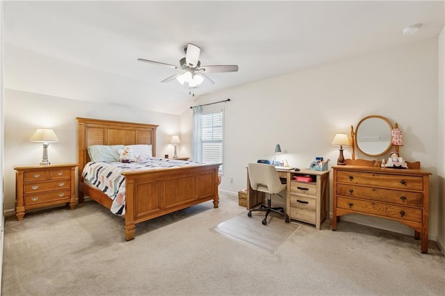 4650 Brighton View Trl, Cumming, GA 30040 - bedroom with light carpet, ceiling fan, and lofted ceiling