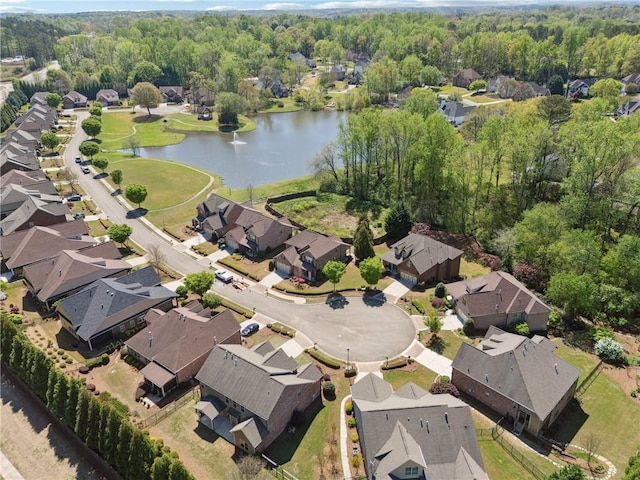 4650 Brighton View Trl, Cumming, GA 30040 - bird's eye view with a water view, a residential view, and a view of trees