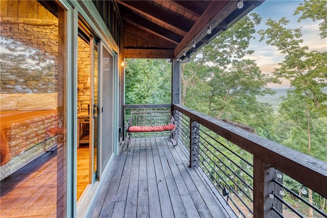 view of deck at dusk