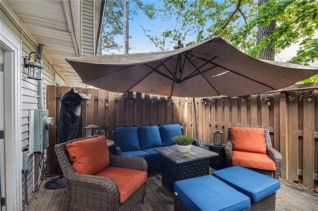 82 Twiggs Cor, Peachtree City, GA 30269 - deck featuring an outdoor living space