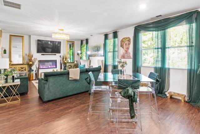 living room with wood-type flooring