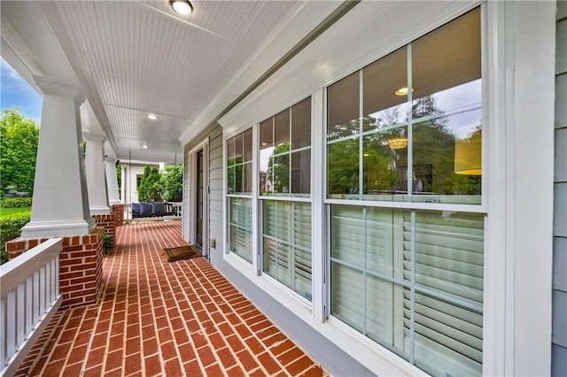 wooden deck with covered porch