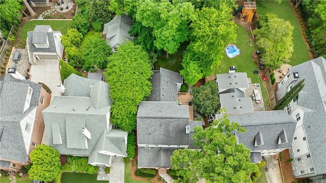 aerial view with a residential view