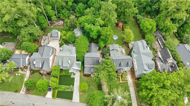 drone / aerial view with a residential view