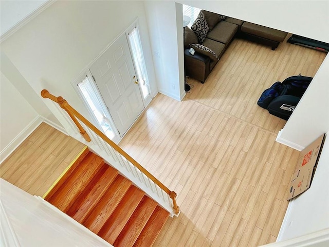 interior space with hardwood / wood-style flooring