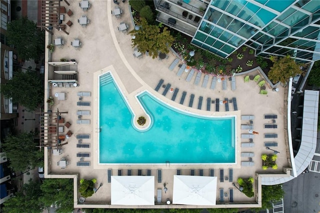 1080 Peachtree St NE Unit 1402, Atlanta, GA 30309 - drone / aerial view of a pool area