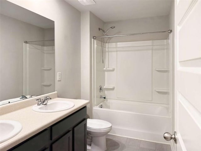 3062 Hawthorn Farm Blvd, Loganville, GA 30052 - bathroom featuring double vanity, shower / bathtub combination, and toilet