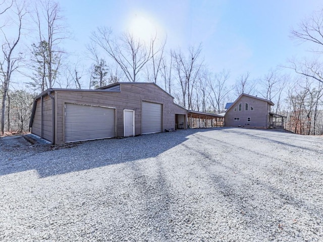 view of garage