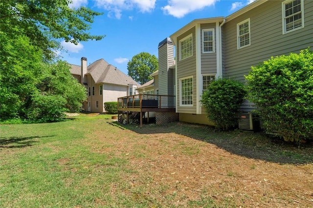 4381 Laurian Dr NW, Kennesaw, GA 30144 - view of grassy yard with a wooden deck