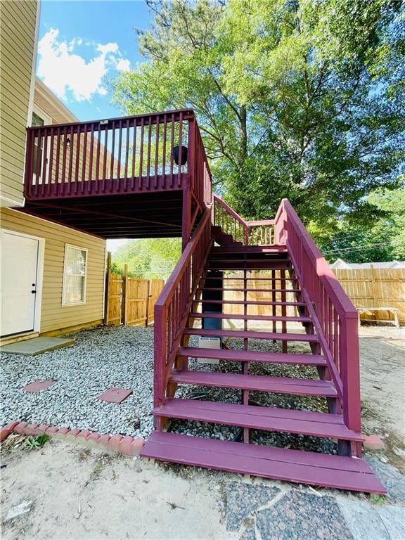 350 Fall View Ct, Winder, GA 30680 - wooden deck with stairs