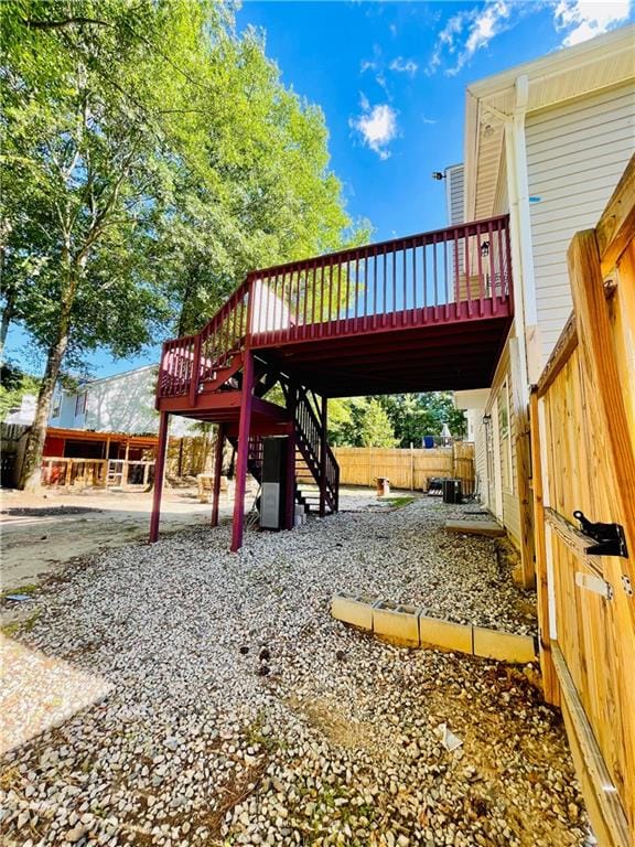 350 Fall View Ct, Winder, GA 30680 - view of yard with stairway and a deck