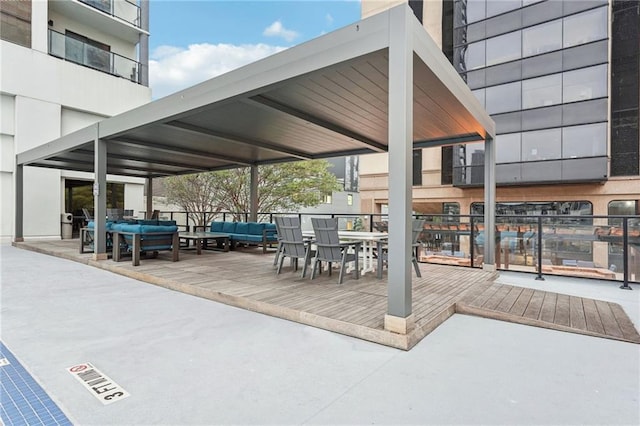 view of patio featuring an outdoor living space