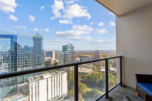 balcony featuring a view of city