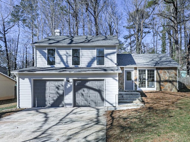 view of front of house featuring a garage