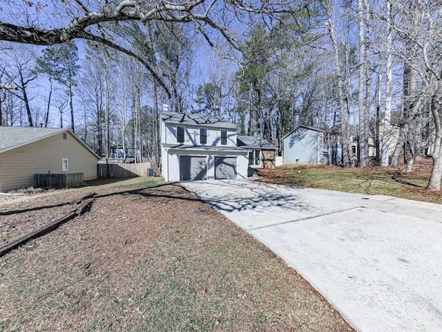 view of front facade with a garage