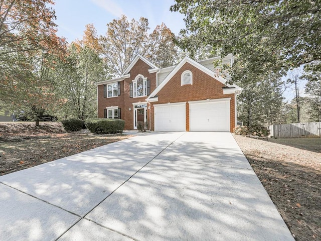 view of front of home with a garage