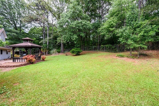 view of yard featuring a gazebo