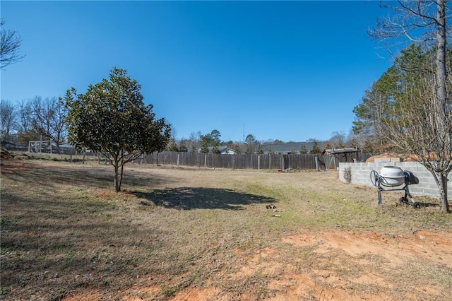 view of yard featuring fence