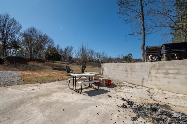 view of yard featuring fence