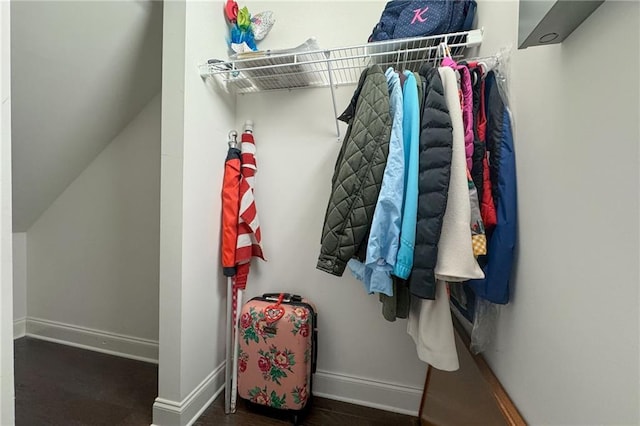 244 Rope Mill Rd, Woodstock, GA 30188 - walk in closet featuring vaulted ceiling