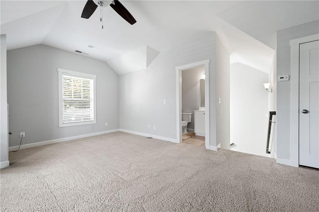 244 Rope Mill Rd, Woodstock, GA 30188 - additional living space featuring lofted ceiling, ceiling fan, carpet flooring, and baseboards