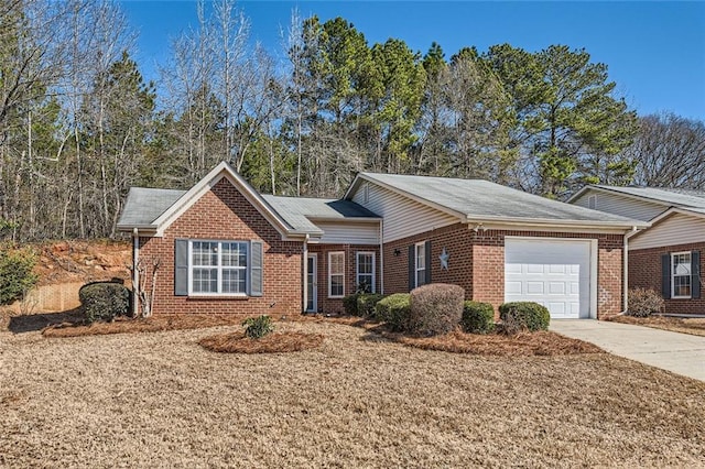 ranch-style home featuring a garage