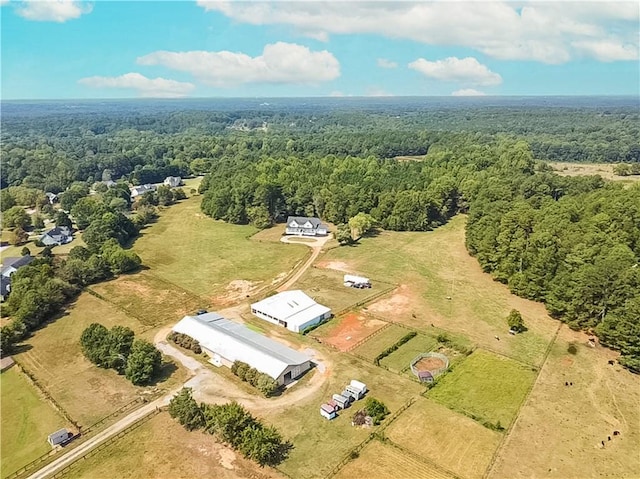 bird's eye view featuring a rural view