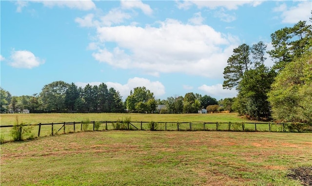 view of yard with a rural view