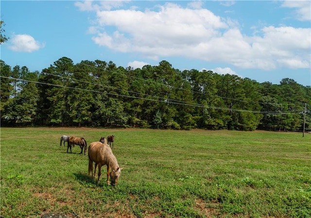 exterior space with a rural view