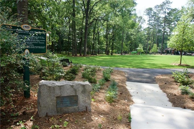 view of community with a yard