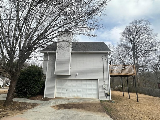 view of garage