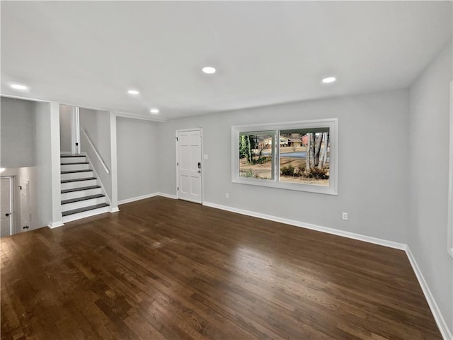 interior space featuring dark hardwood / wood-style floors