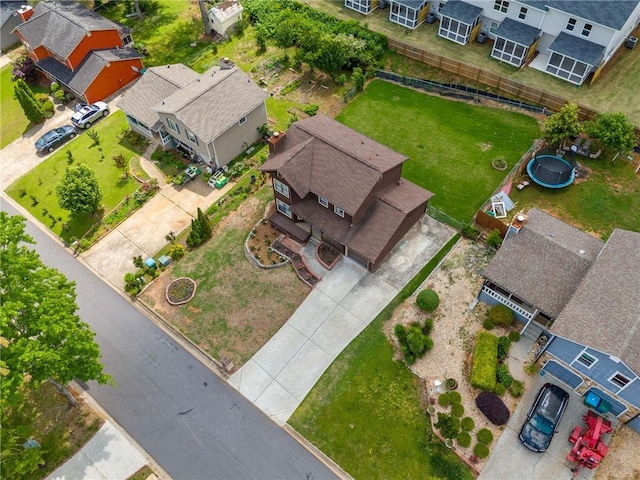 aerial view with a residential view
