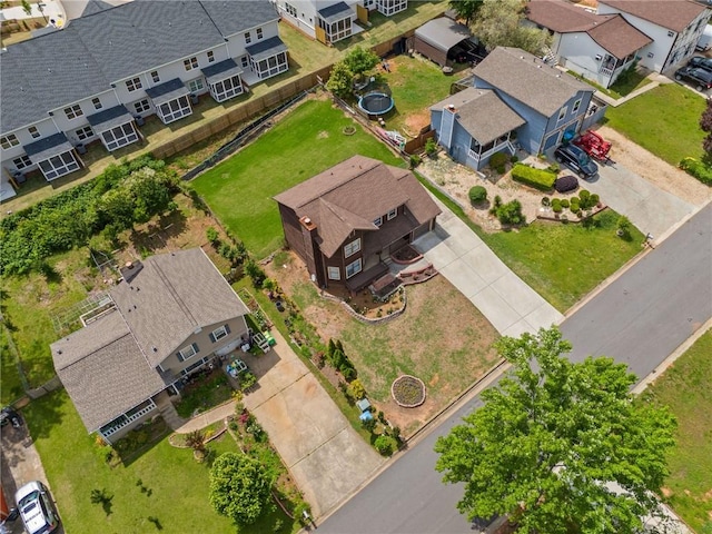 drone / aerial view with a residential view