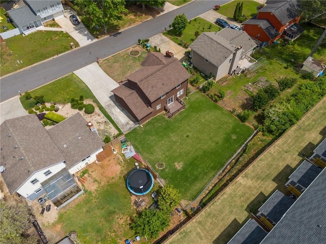 drone / aerial view with a residential view