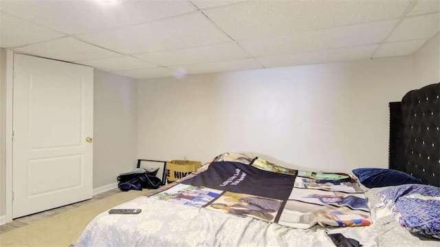 bedroom with a drop ceiling