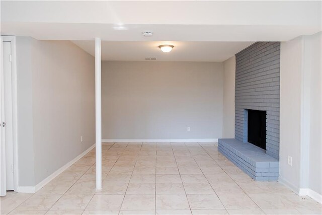 4339 Sasanqua Ct, Tucker, GA 30084 - unfurnished living room featuring a brick fireplace and baseboards