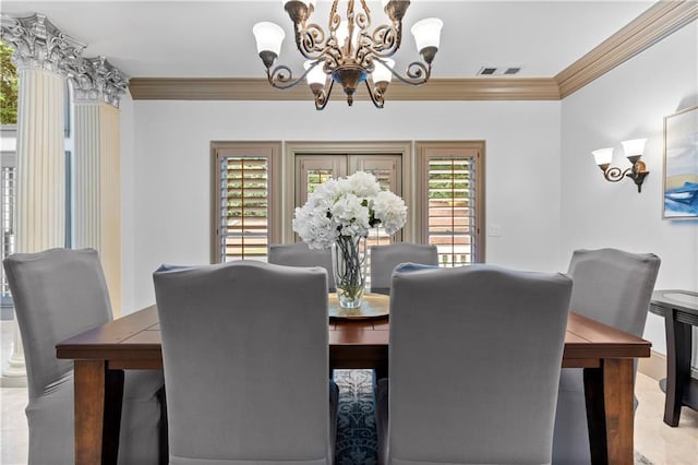 8370 Royal Melbourne Way, Duluth, GA 30097 - dining room featuring a chandelier and crown molding