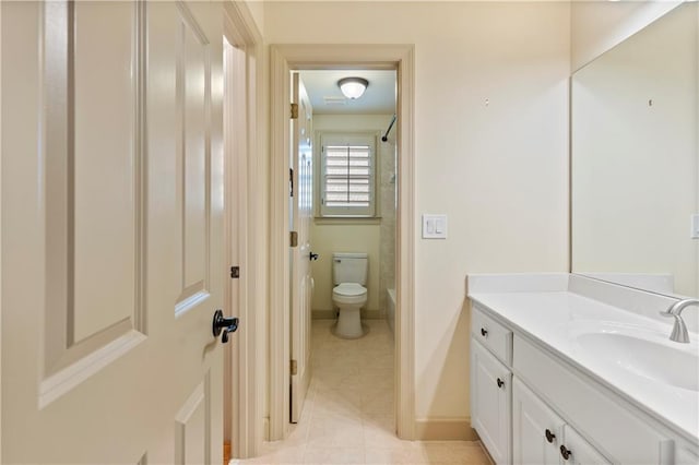 8370 Royal Melbourne Way, Duluth, GA 30097 - bathroom with vanity, tile patterned flooring, and shower / tub combo with curtain