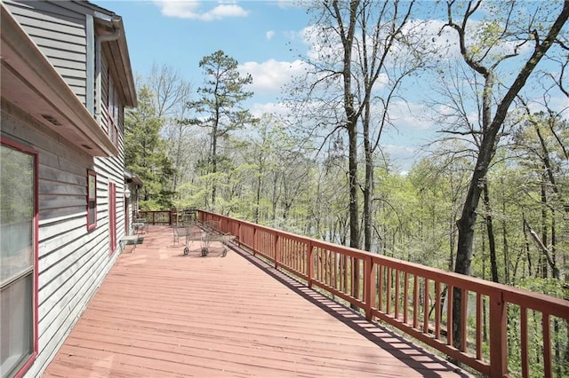 8145 Stone Hill Rd, Cumming, GA 30028 - wooden deck with a forest view